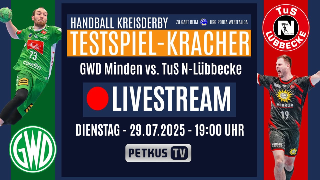 Handball-Testspielkracher: GWD Minden vs. TuS N-Lübbecke | Livestream aus Porta Westfalica