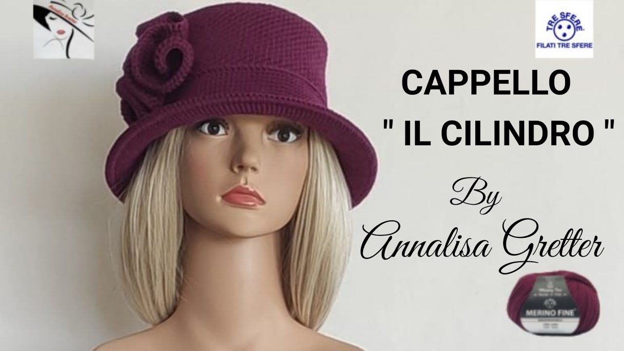 Tutorial cappello a cilindro/Parte n° 2/Crochet tutorial Wide brim top hat, Part n° 2