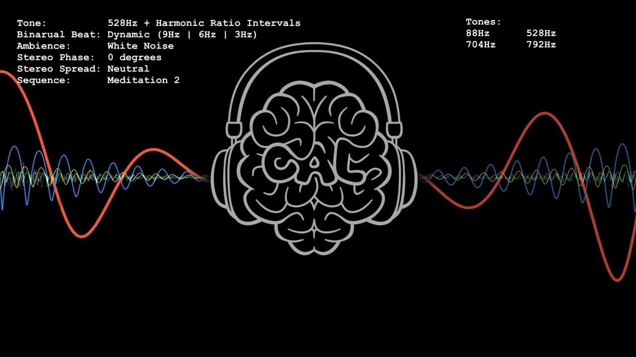 10 HOURS (528Hz) Harmonic Ratio Intervals - Dynamic Binaural Beat | Meditation 2