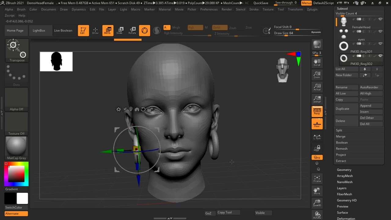 gizmo settings | lession 4 | ZBRUSH IN HINDI