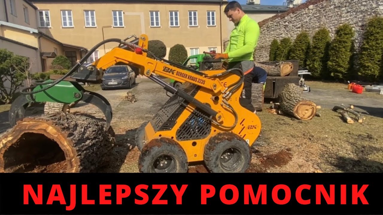 Mini ładowarka BERGER KRAUS 323S 🚜 - załadunek drewna, chwytak do drewna MINI SKIDER 🪵🌳