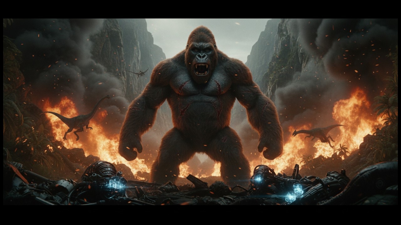 Alien Invasion of the Burning Forest, A Long Battle! Kong's Victory