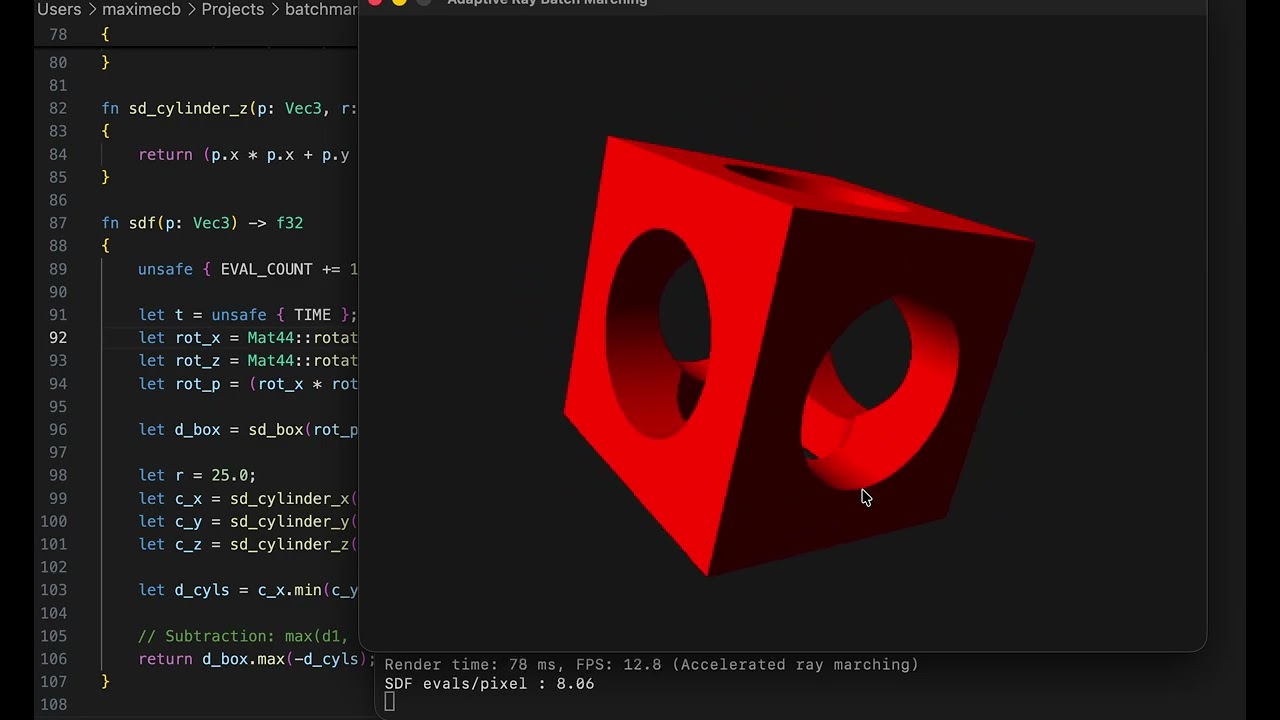A faster, recursive algorithm to render Signed Distance Fields (SDFs) using less samples?