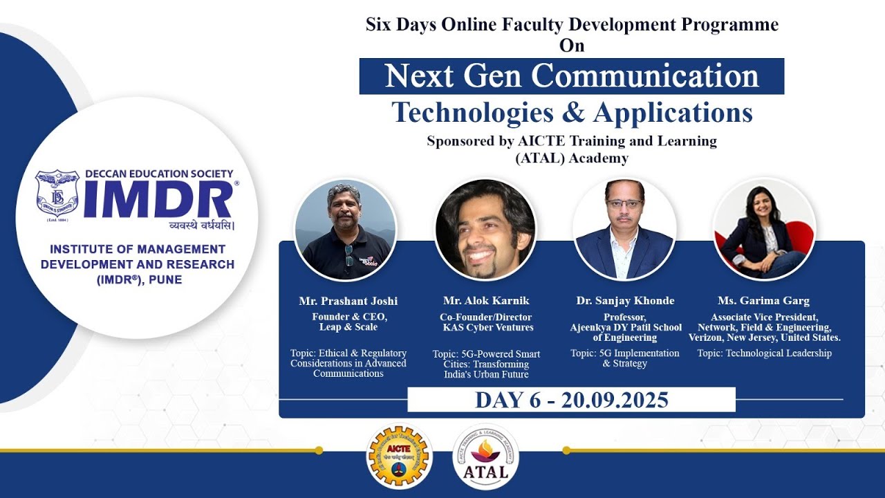 IMDR | ATAL FDP Day 6 | Next Generation Communication : Technologies & Applications | Feedback