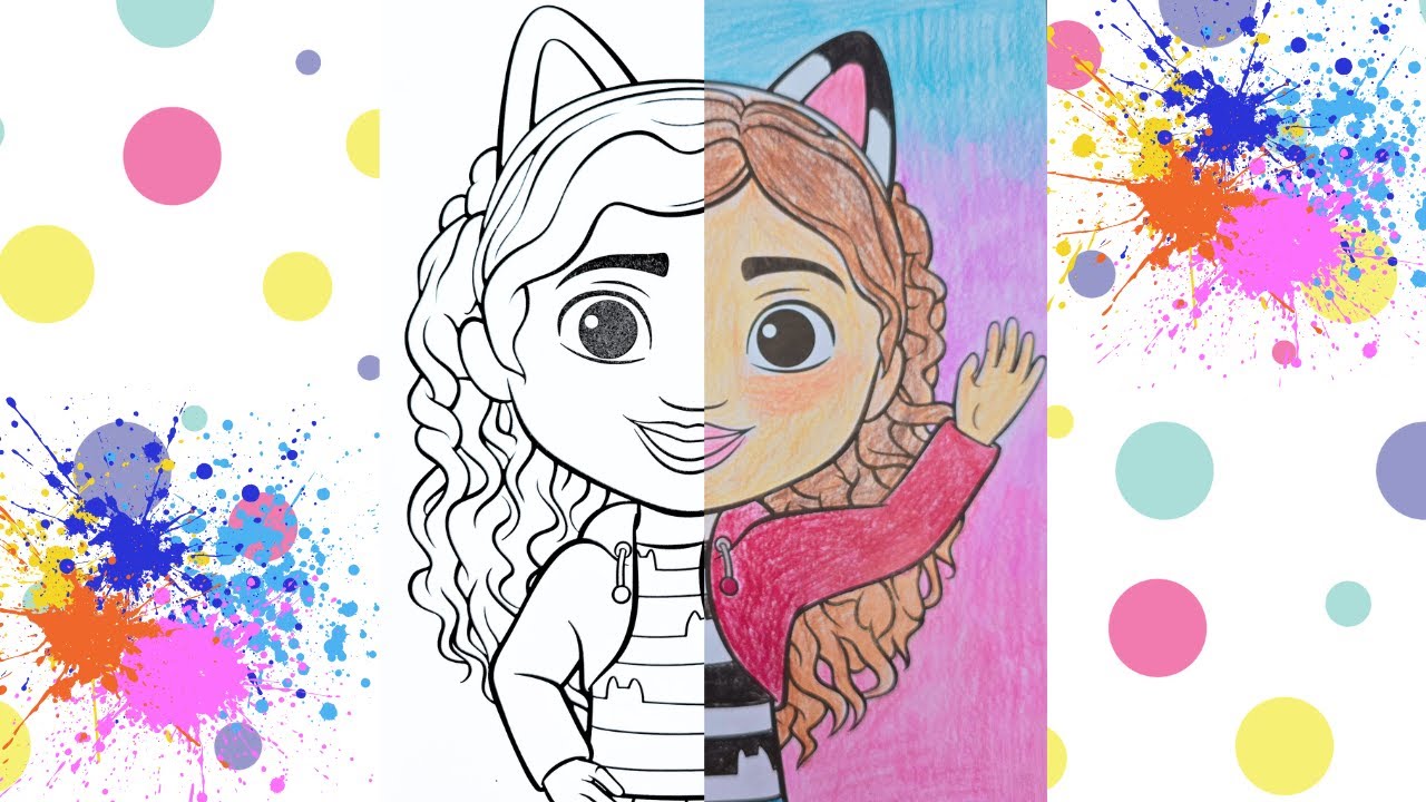 Gabby's Dollhouse Waving Hello Colouring