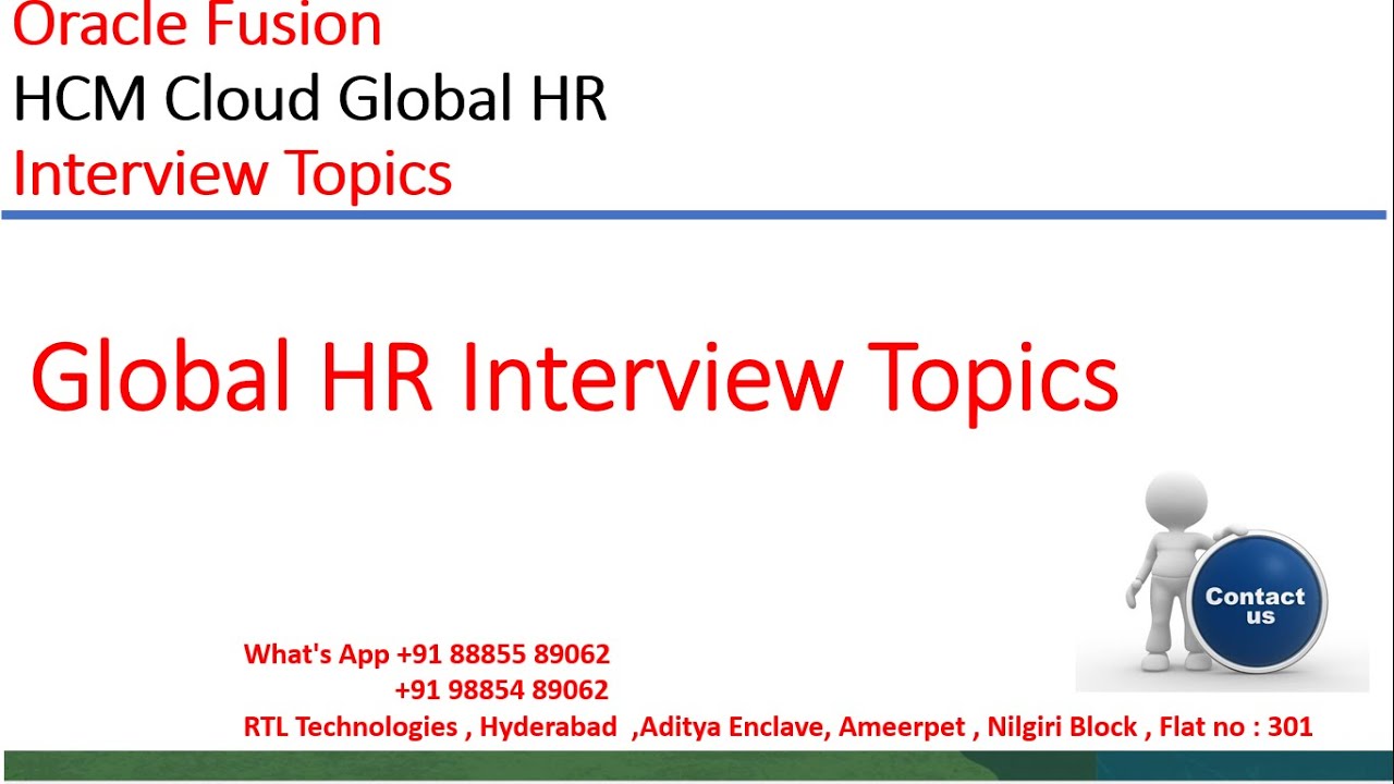 Oracle Fusion Cloud HCM Interview Topics | Global HR | Placement | Real Time | Interview Questions