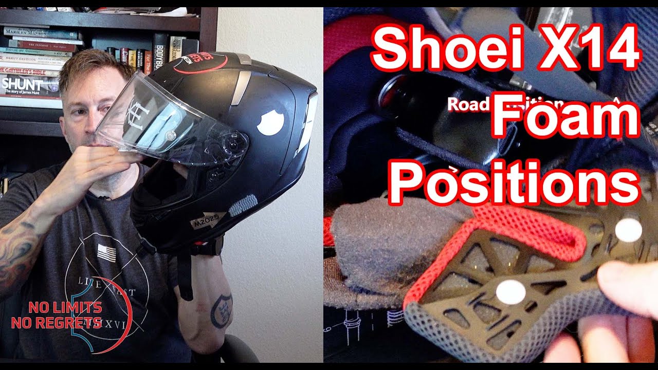 SHOEI X14 Motorcycle Helmet Foam Adjustment for Road vs. Race Position