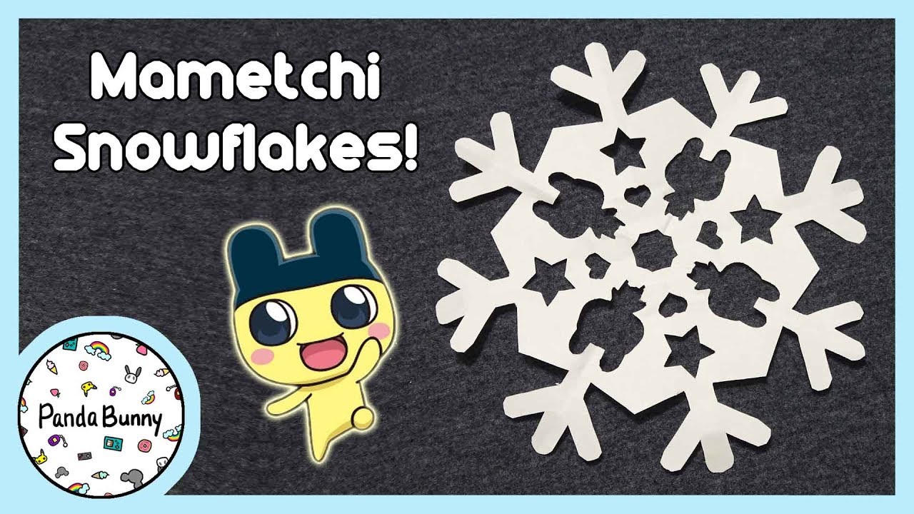 Christmas Tamagotchi DIY! Mametchi Paper Snowflakes | PandaBunny