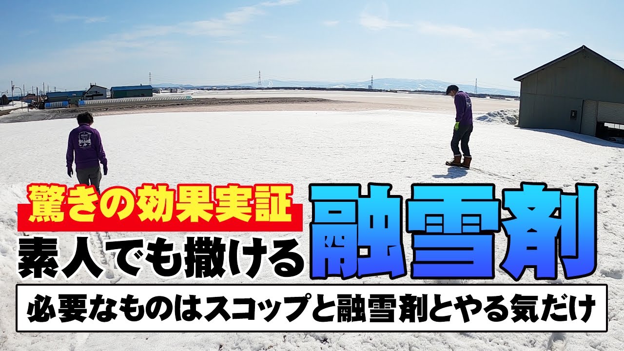 【北海道】雪国の民はみんな撒ける！？スコップで融雪剤を撒いてみた【田舎暮らし】