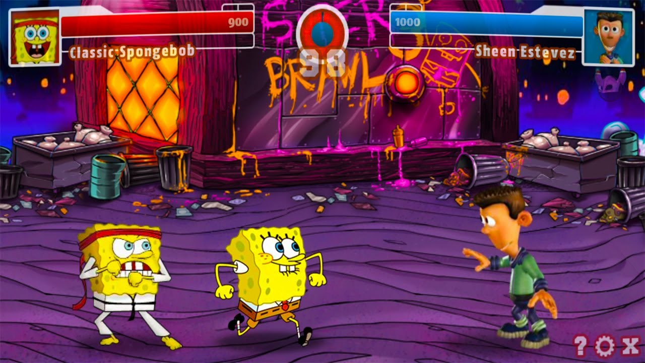 Super Brawl Showdown - Spongebob Squarepants Teams vs Sheen Estevez