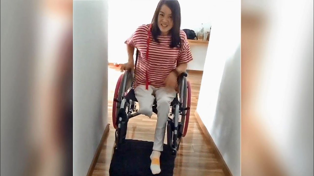 Lovely Amputee Wheelchair Girl Transferring #1
