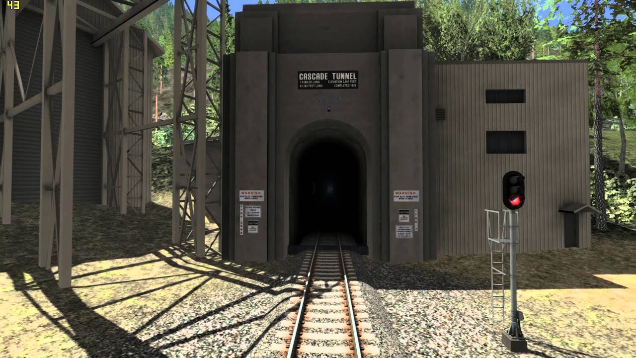 Cascade Tunnel animated portal (Train Simulator 2014)