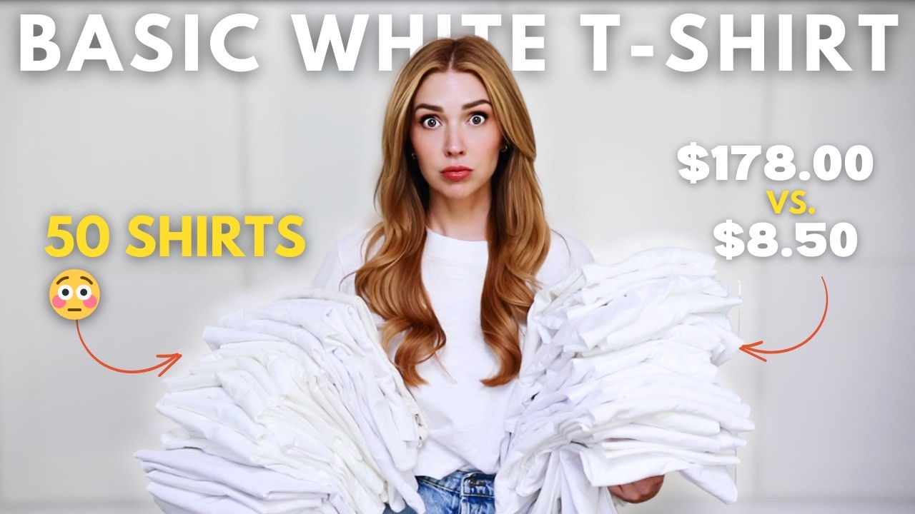 I tried 50 Basic White T-Shirts So You Don’t Have To (the Best One Shocked Me! 😳)