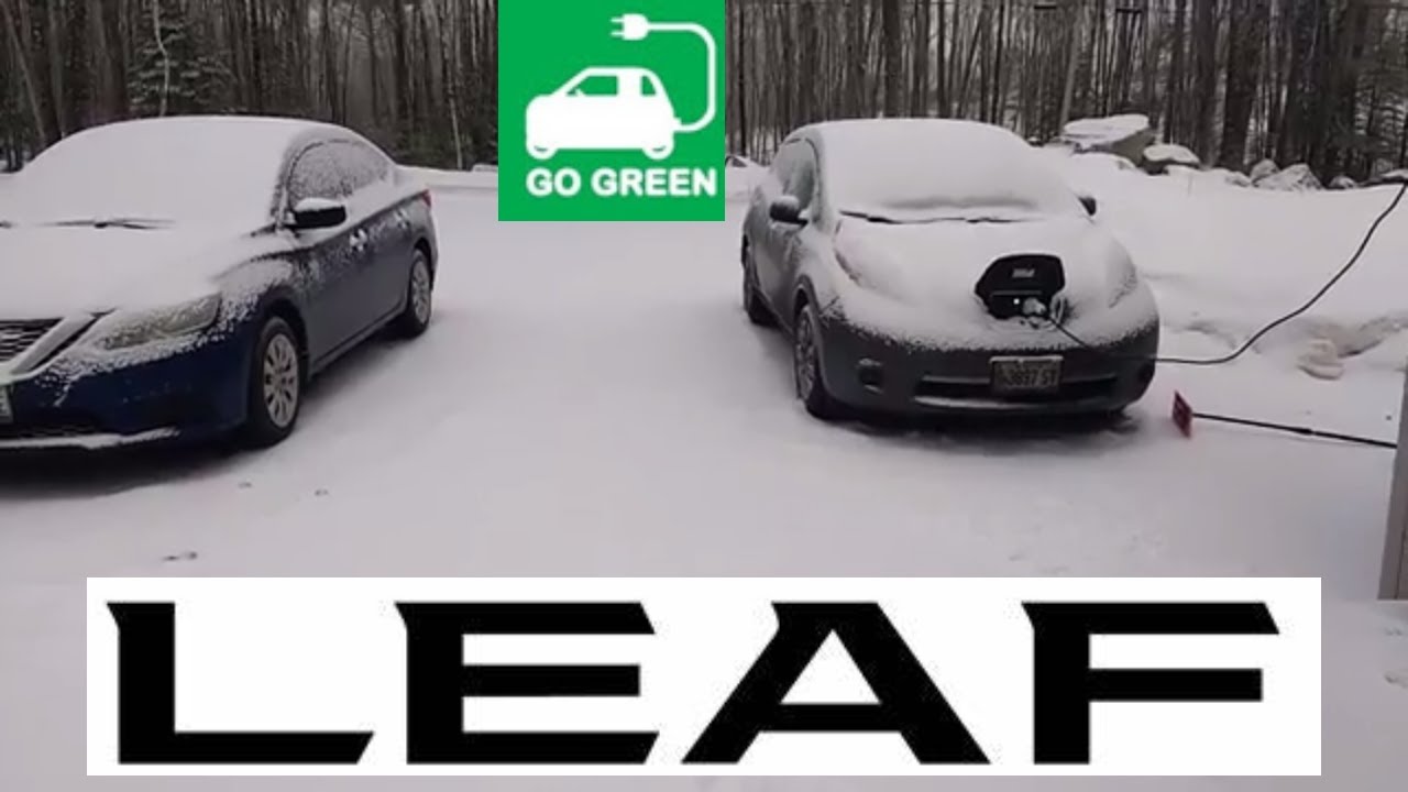 NISSAN LEAF  COLD START  level 1 outside Charging in Maine winter