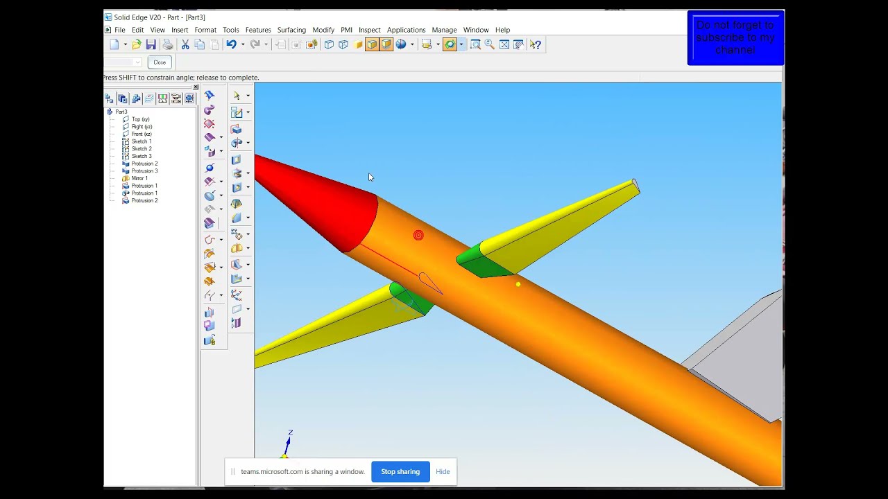 Exercise 21 Loft Aerofoil | SolidEdge V20 | machine design tutorial | CAD | Mechanical Engineering