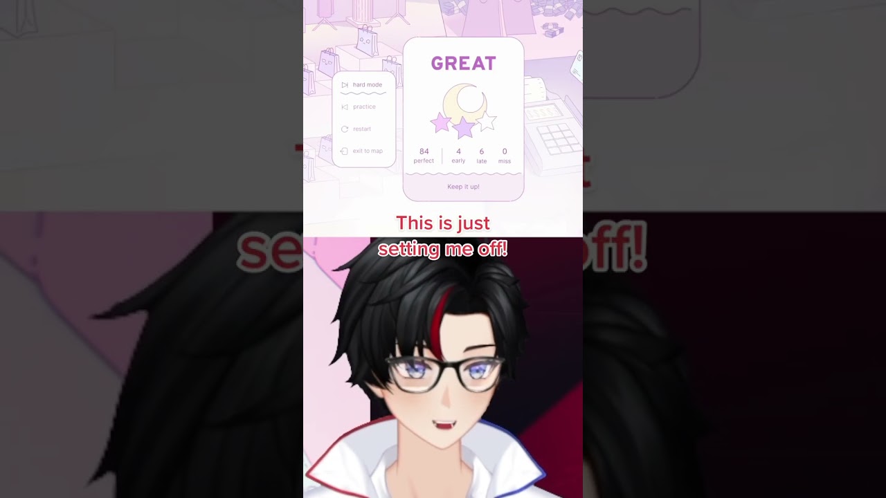VTuber gets tilted playing a relaxing rhythm game #vtuber #melatonin #shorts