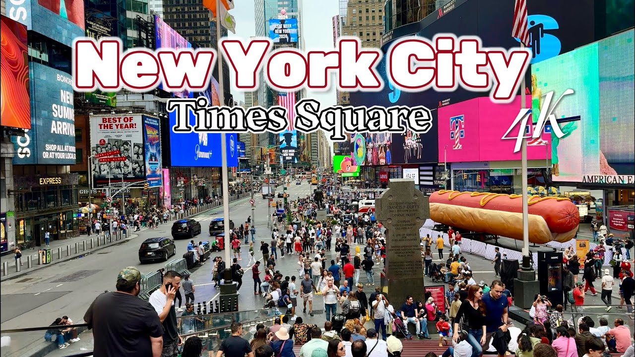 NEW YORK TIMES SQUARE 2024 Tour 4K , Manhattan , NYC ,USA | Summer 2024