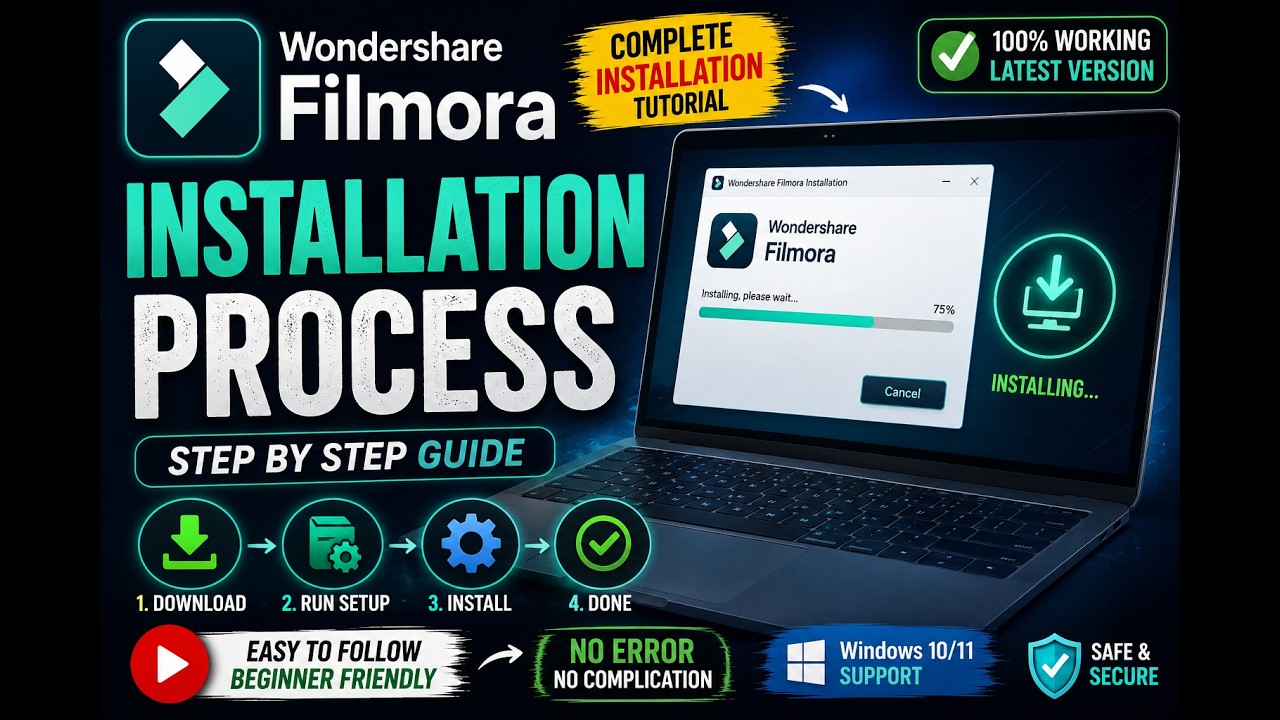 Wondershare Filmora 11 Installation Video। Crack Video। Premium Features Unlock