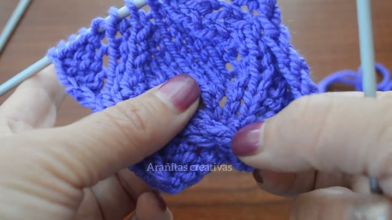 puntada de rombo con calado interno tejido a dos agujas diamond stitch