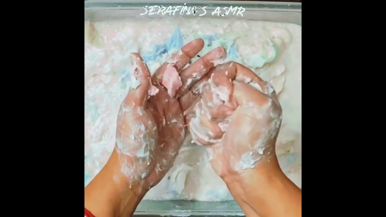Mushy soap play ASMR #asmr #serafinasasmr #mushysoap #relaxingsounds #relaxingsounds #recycledsoap