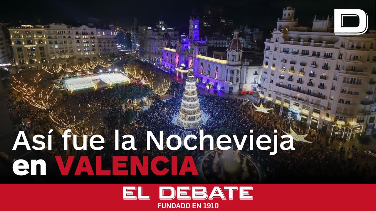 El v&iacute;deo a vista de dron de la celebraci&oacute;n de la Nochevieja en Valencia