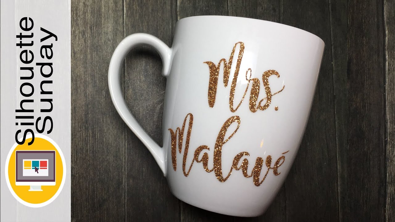 Personalized Glitter Mug | Silhouette Sunday
