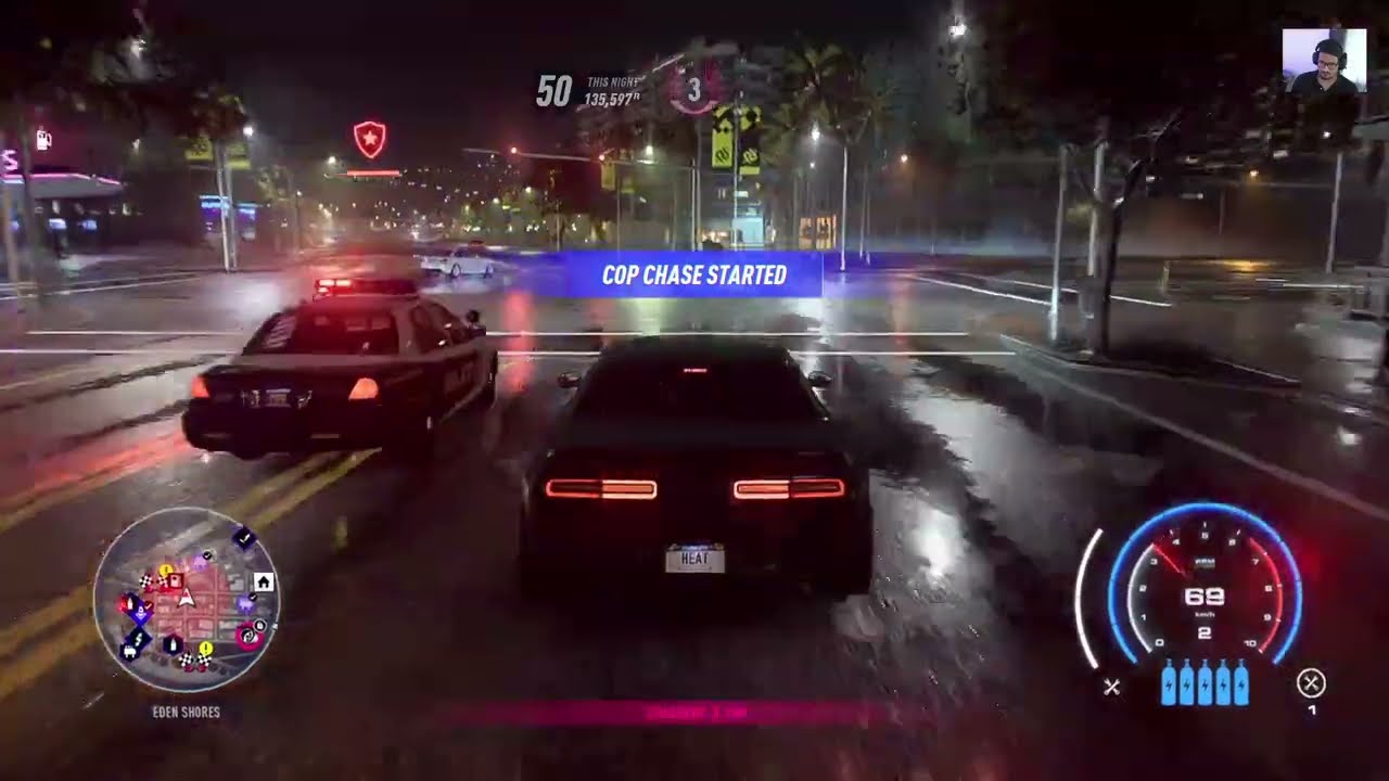 Cops trying to Stop Dodge Challenger Raining late night Chase 
