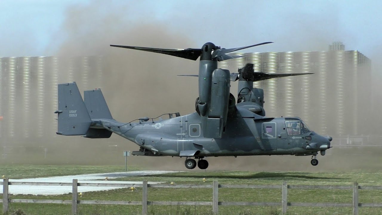 Insane USAF CV-22 Destroys Hospital Heli Landing Pad at Addenbrookes