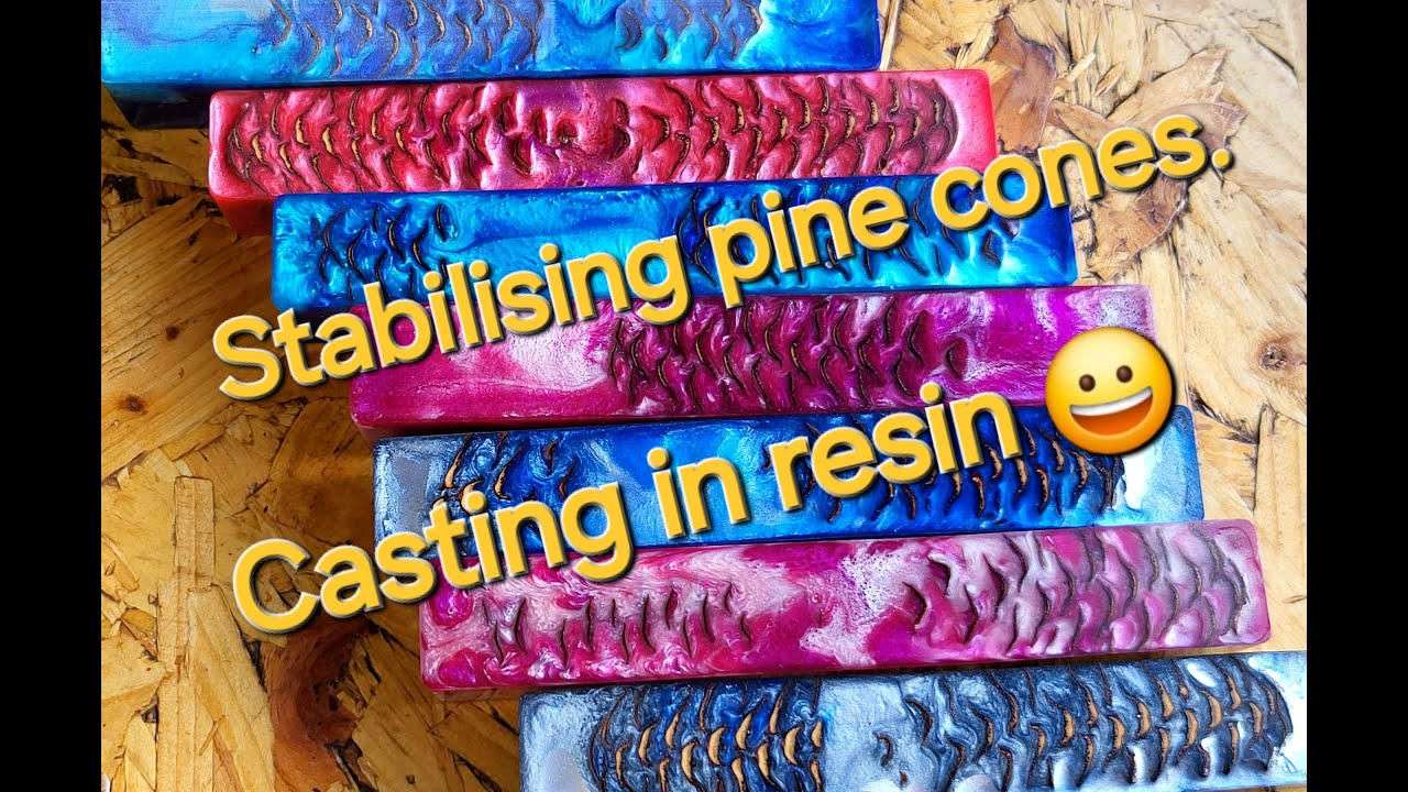 Stabilizing pine cones and casting in resin #pineconesandresin #woodturning #woodlathe