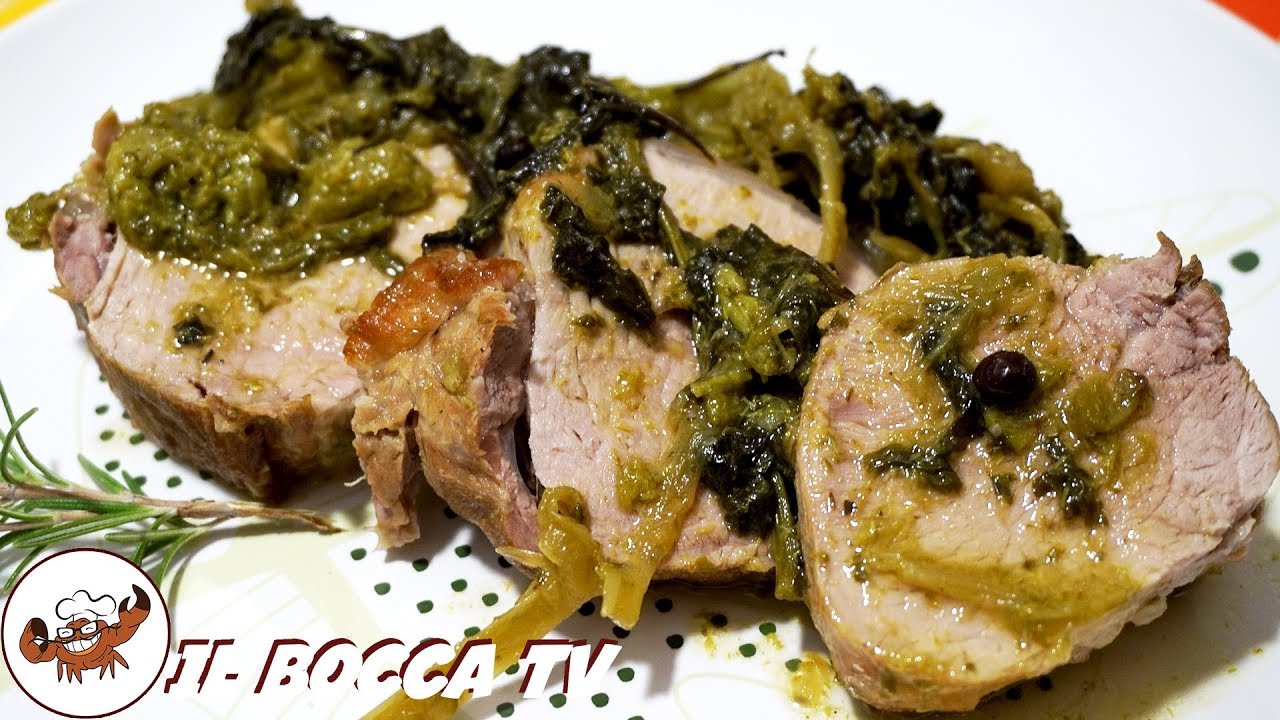 519 - Filetto di maiale cotto nella birra con cime di rapa.garberebbe anche al Papa!(secondo facile)