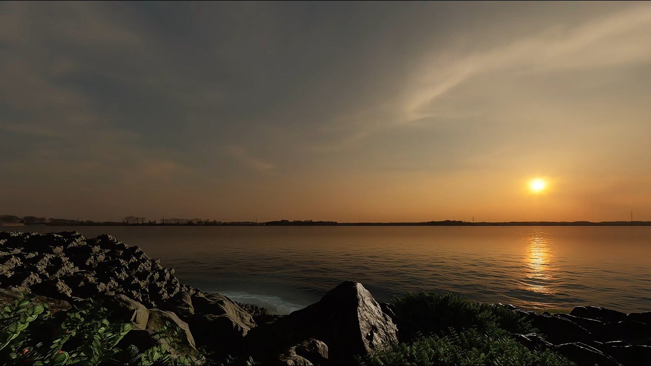 Ocean Sunset Cliff Ambience 🌅 | 1 Hour Relaxing Waves for Focus & Escape