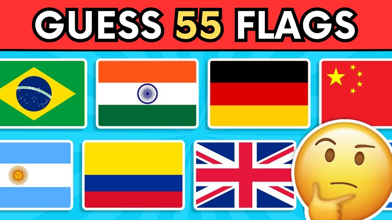 Guess The Flag Quiz 🚩|| 55 Country Flag Quiz
