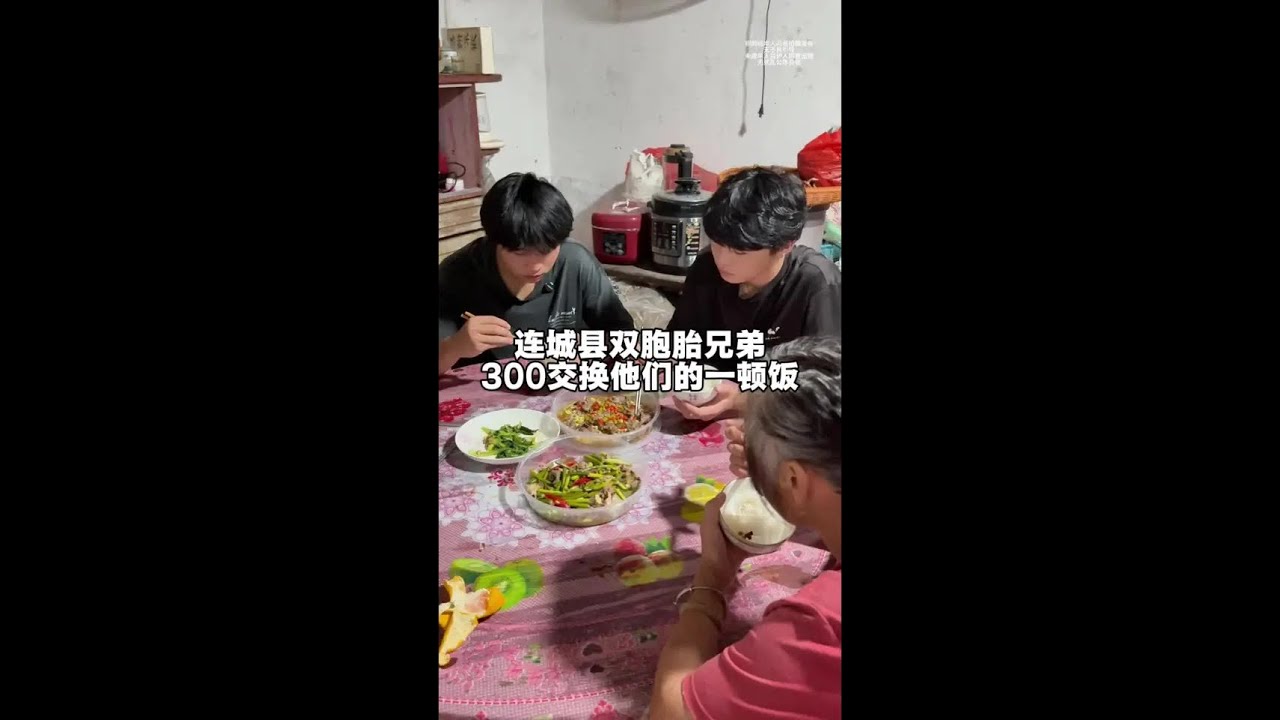 300交换这对双胞胎兄弟的一顿饭 #华哥在这#农村生活#人间烟火