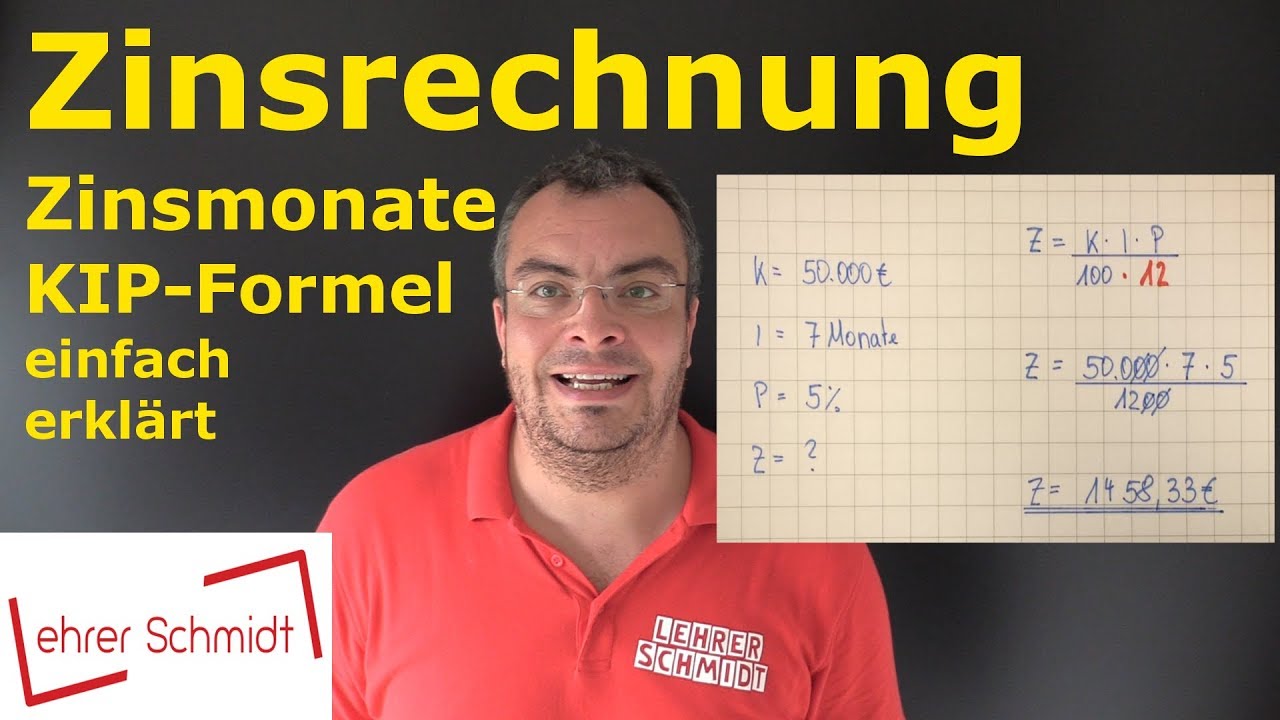 Zinsrechnung - Zinsmonate berechnen | Mathematik - einfach erkl&auml;rt | Lehrerschmidt