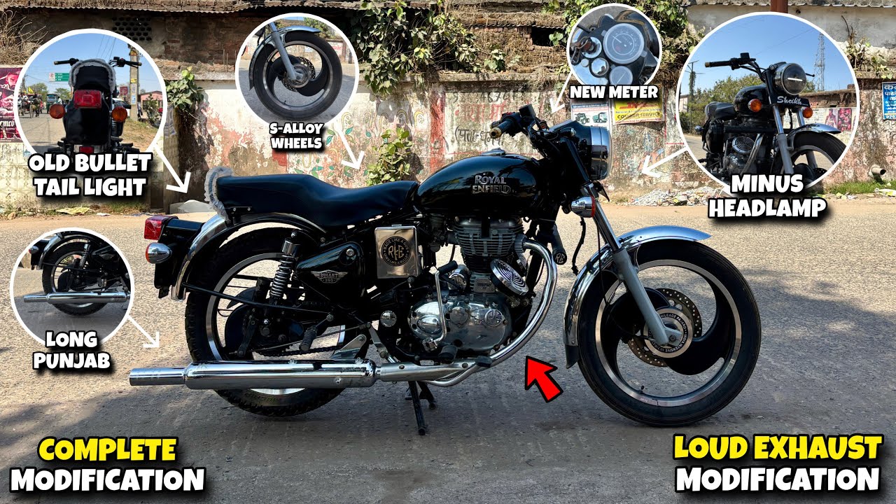 Loudest C-Bend Pipe & Long Punjab Modification! 2018 Bullet 350 Electra ka Complete New Look! #MxK
