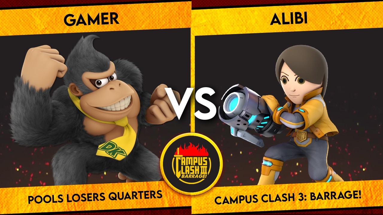 Campus Clash 3 | Gamer (Donkey Kong) vs Alibi (Mii Gunner) | Pools Losers Quarters