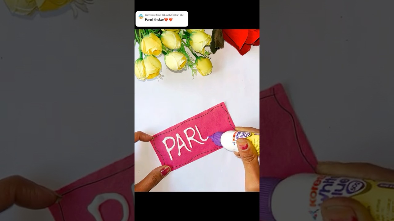 Cute glitter name writing☺️🤗