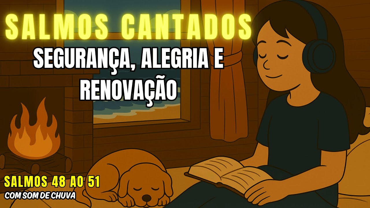 Salmos Cantados 48 ao 51 | Canções Suaves com Som de Chuva