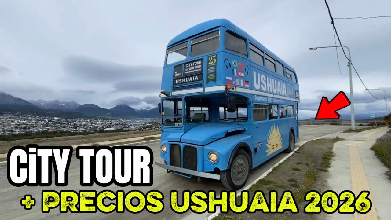 👉algunos precios en el fin del mundo, y city tour por USHUAIA en un Roadmaster de 1956