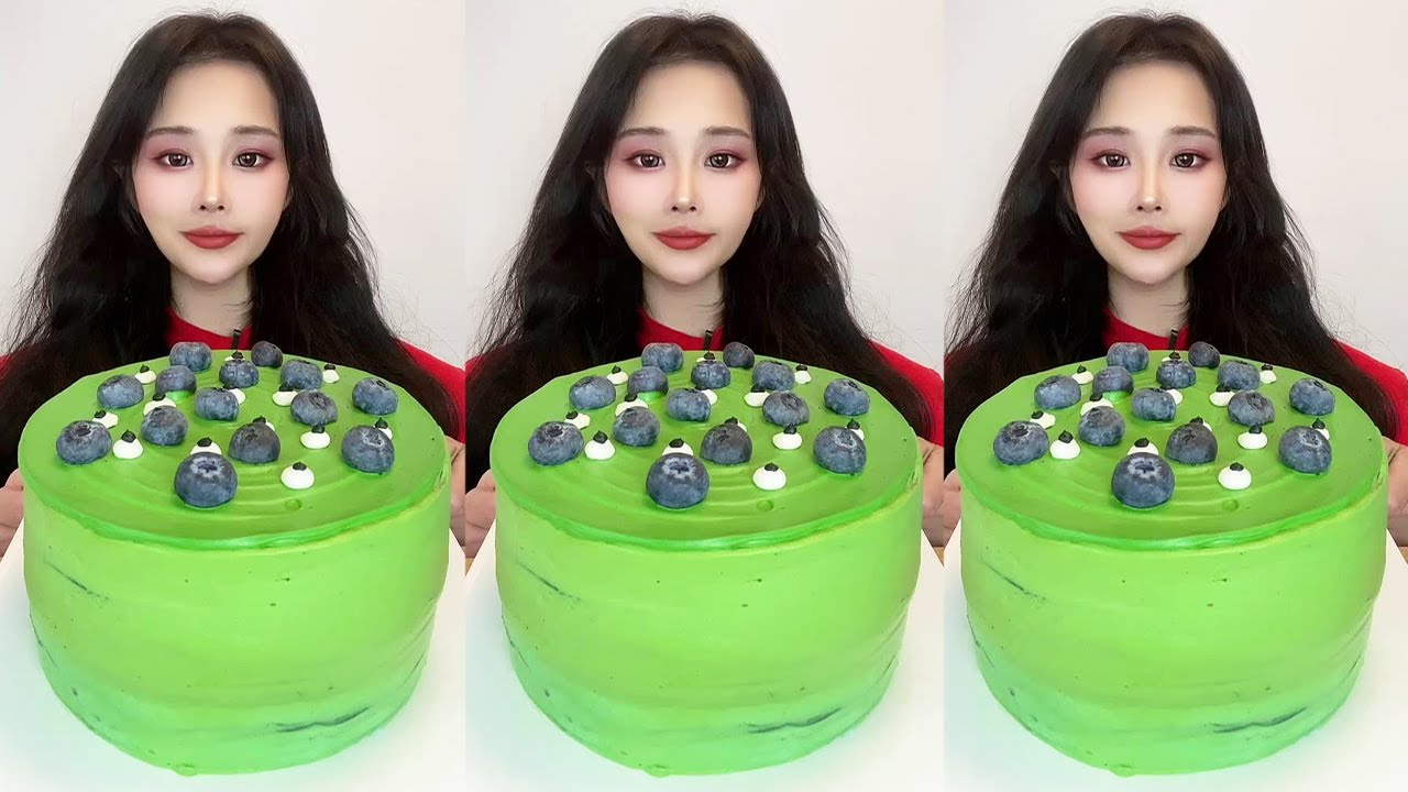 Asmr🍰Eating Matcha Pistachio Cake🍰 (Soft And Waxy Sound) 크림丨먹방丨Mukbang丨Satisfying丨Eatingshow