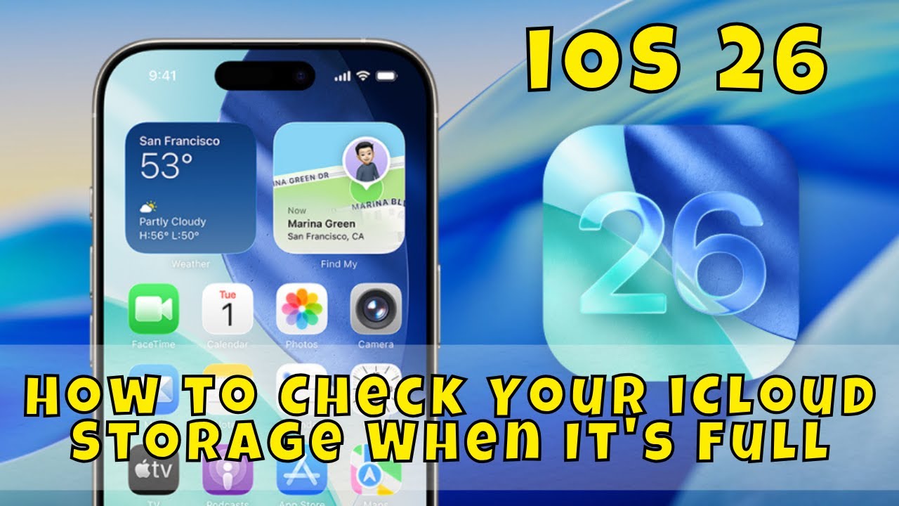 Как проверить хранилище iCloud, если оно заполнено (iOS 26)