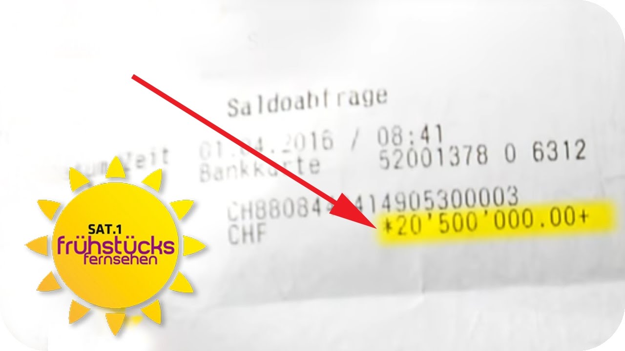 Plötzlich 19 MILLIONEN EURO auf dem KONTO | SAT.1-Frühstücksfernsehen