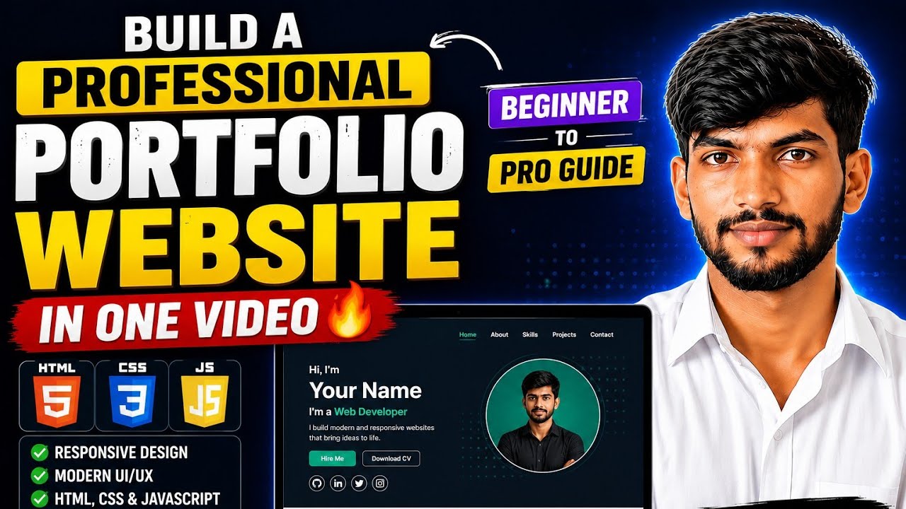 Code to Portfolio Website 🔥 Web Development Project for Beginners | Ashutosh Sir