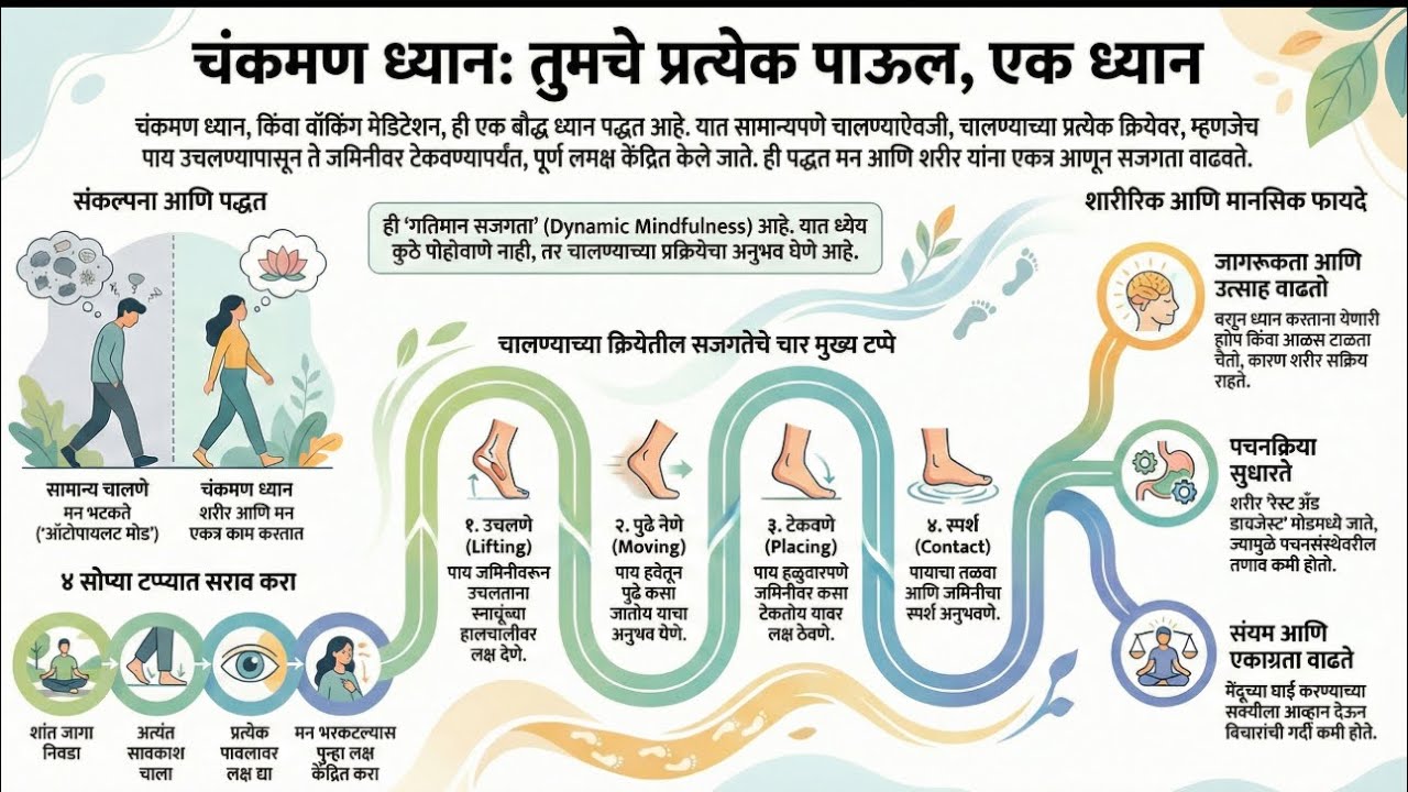 Walking Meditation काय आहे?|Learn Buddhism In Marathi|BodhiTalksPodcast| #buddha #walkingmeditation 