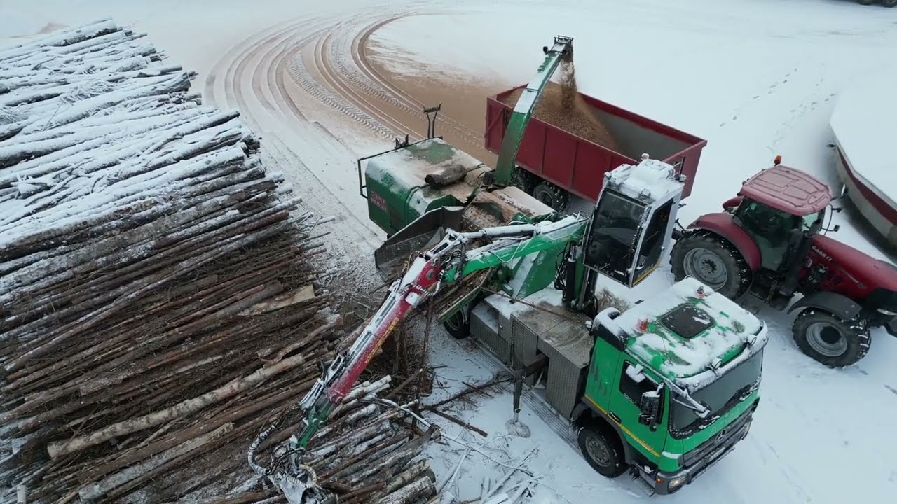 Haketusta/wood chipping. Jenz hem582 & kesla 1200t