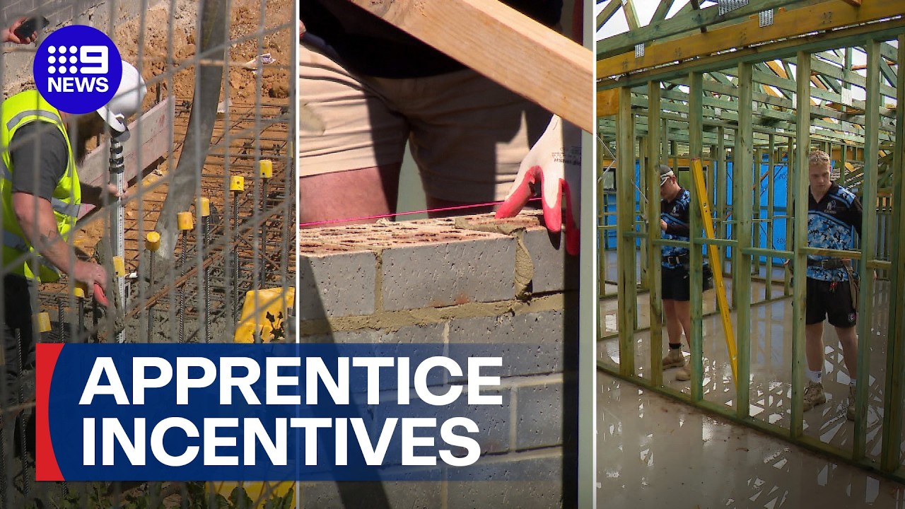 Government incentives drawing apprentices to the tools | 9 News Australia