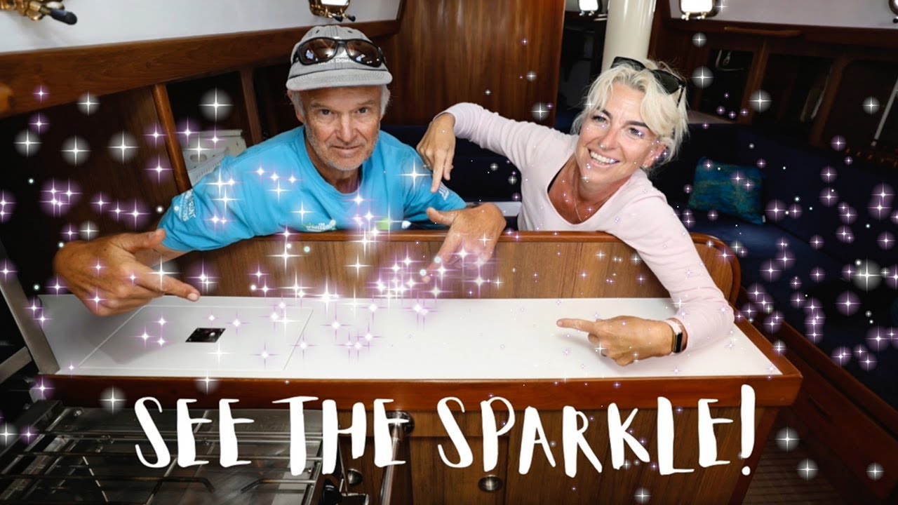 See the Sparkle!! How to add Corian to a Yacht Interior | Boat Refit Documentary Part 19
