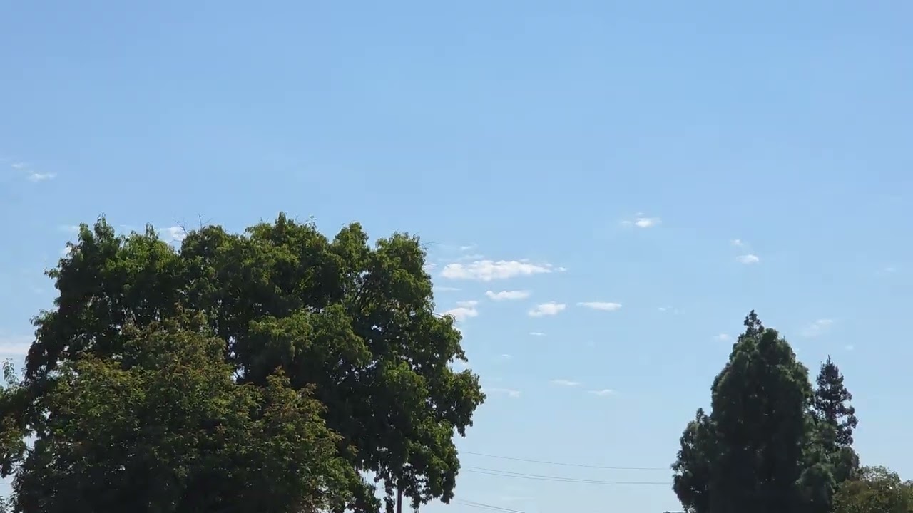 12:05pm Oct 9, 2026 - Sunny, Heat Wave Day 9, Rachel Remnants Altocumulus To South