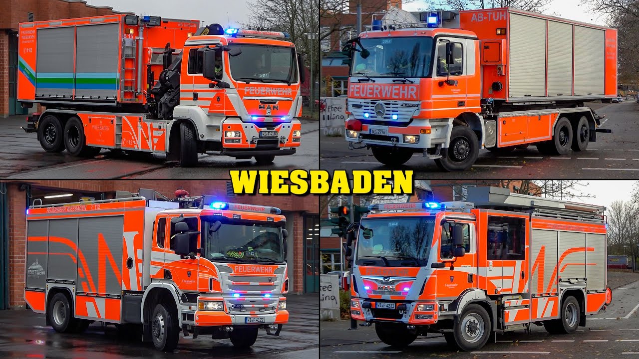 [ALARMIERUNG zum GEFAHRGUTEINSATZ] - Feuerwehr WIESBADEN | Einsatzfahrten der Feuerwachen 1 & 2!