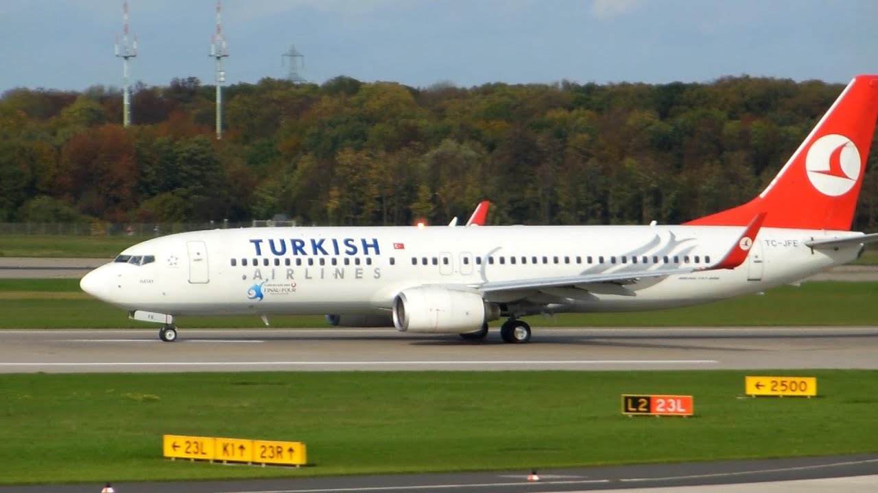 Turkish Airlines ► Boeing 737-800 ► Takeoff ✈ Düsseldorf Airport